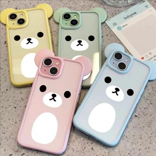 น่ารักการ์ตูนสีลูกกวาด 3D Mickey หูหมีโปร่งใสเคสโทรศัพท์สําห…