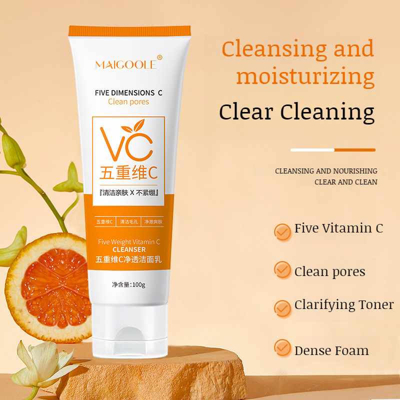 Mild Facial Wash ทําความสะอาดล้ําลึก Exfoliaation Clarifying Skin Pore Shrinking Facial Wash Cleanse