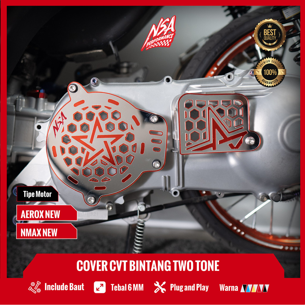 ฝาครอบ NSA CVT BINTANG TWO TONE SERIES YAMAHA Nmax New Aerox New Nmax Old CVT COVER Yamaha อุปกรณ์มอ