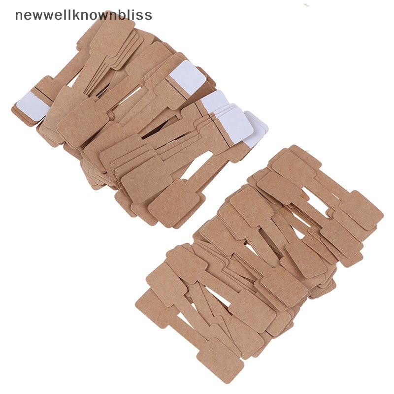 Newwellknownbliss 50/100 ชิ้น Quadrate ว่างเปล่าราคาแท็กสร้อยคอแหวนป้ายเครื่องประดับสติกเกอร์กระดาษ 