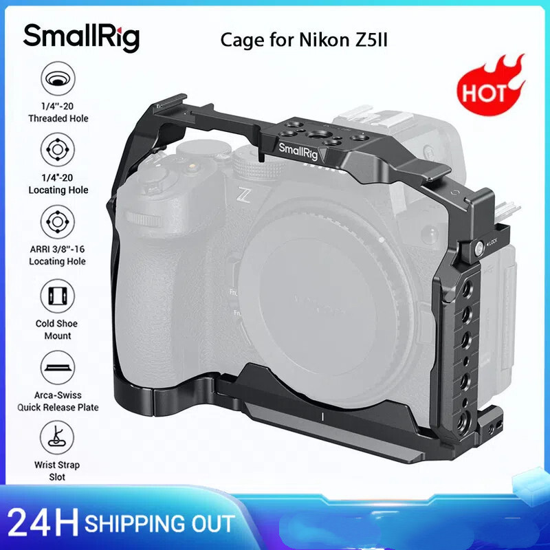 SmallRig Z5II กรงสําหรับ Nikon Z5II /Z7/Z6/Z7II/Z6II/Z5 w HawkLock ArcaSwiss Quick Release แผ่นสําหร
