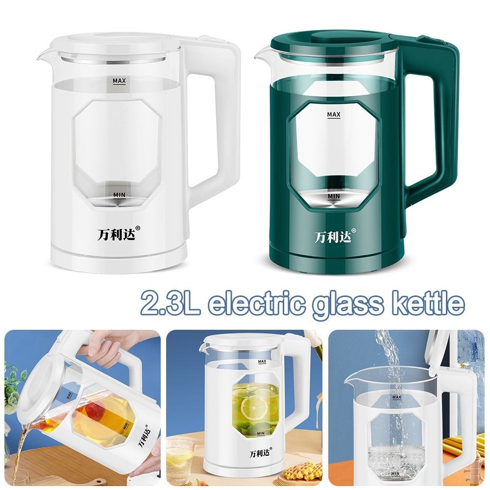 กาต้มน้ําไฟฟ้ามือความจุขนาดใหญ่ 2.3 ลิตรพร้อมระบบปิดอัตโนมัติกาต้มน้ําร้อน, กาต้มน้ําแก้วซิลิกาโบรอนสูงที่ทนทานอุปกรณ์ครัว - รูปที่ 3