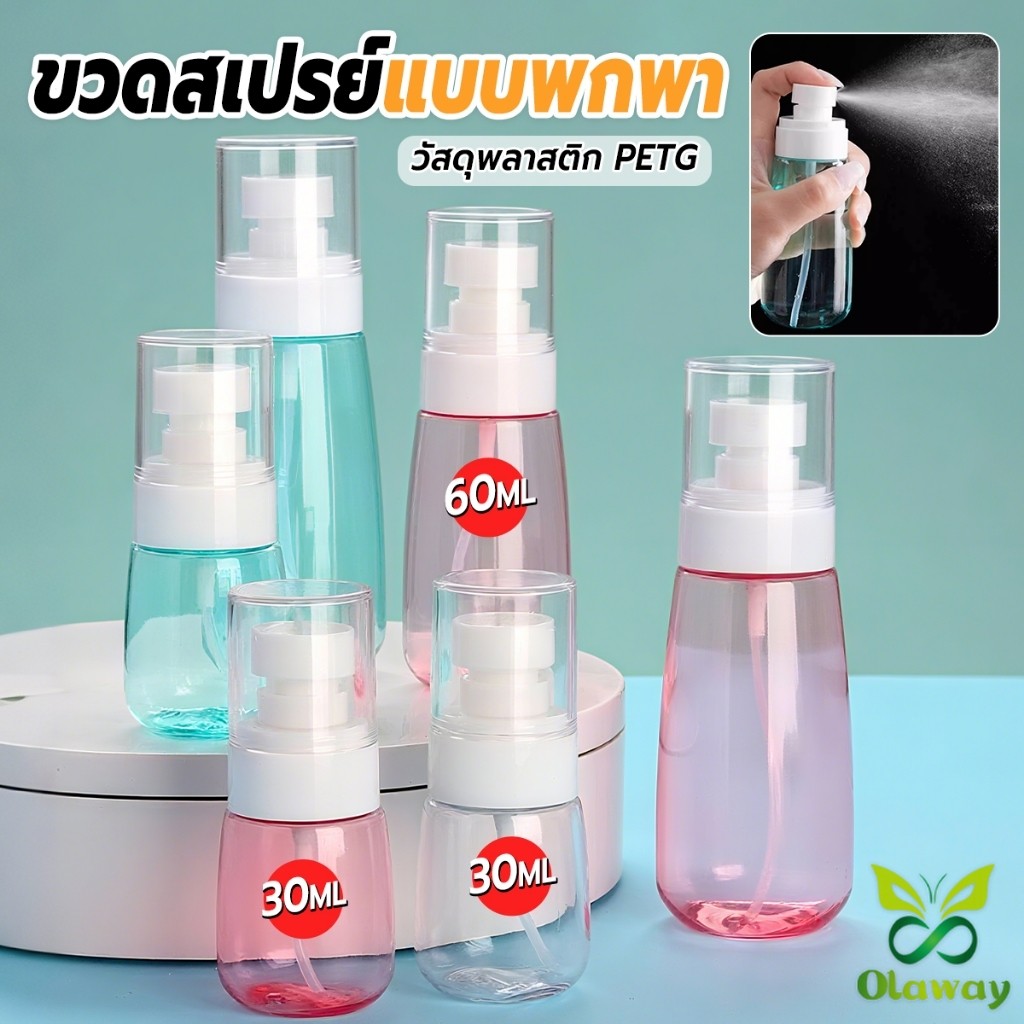 ขวดสเปรย์ แบบพกพา ขวดสเปย์เปล่า นำกลับมาใช้ใหม่ได้ 30ml / 60ml Spray bottle Olaway