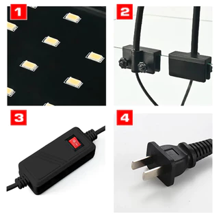 โคมไฟ 12W สามารถปรับได้ 360° โคมไฟตู้ปลา LED RGB โคมคลิป กันน้ำสำหรับปลูกพืชในตู้ปลา Aquarium Fish Tank Light