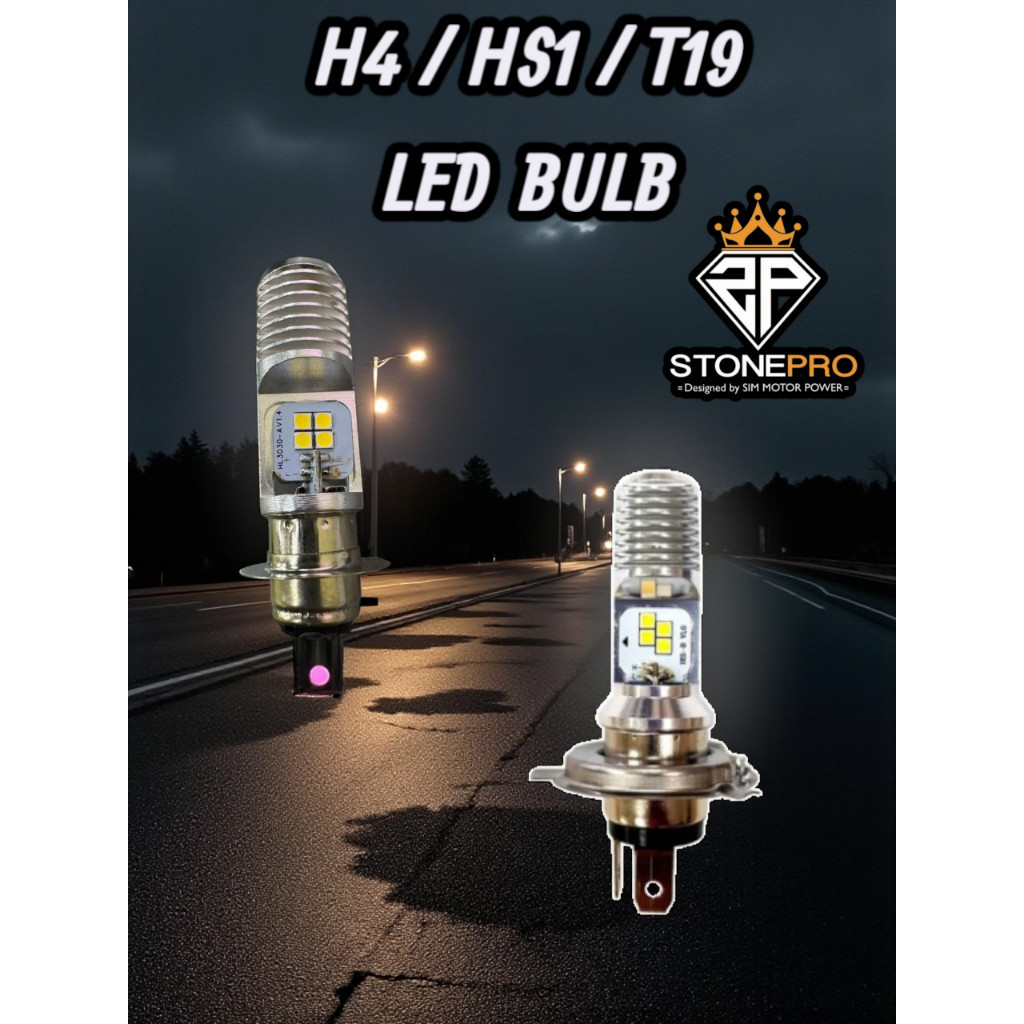 STONEPRO MENTOL LED BULD H4/HS1/T19 Y125ZR EX5 SYM VF3 EGO LC135 WAVE AVANTIZ NOUVO LC SOLARIZ HONDA