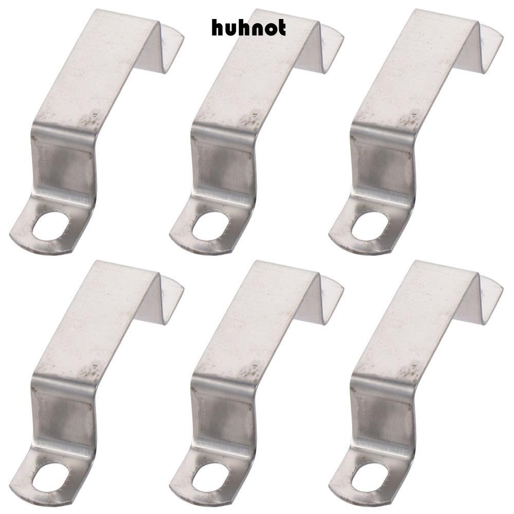 HUHNOT 6 ชิ้นเชื่อมต่อวงเล็บ, 304 สแตนเลส 23 x 51.5 มม.ท่อ Clamps, Heavy Duty Silver U รูปท่อสายรัดบ้านท่อ Fixing