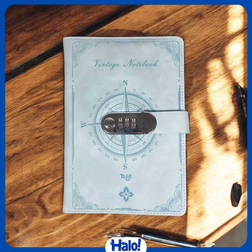 Toddi Leather Diary Journal Book 200 Grid A5 มีตัวล็อค - TD22