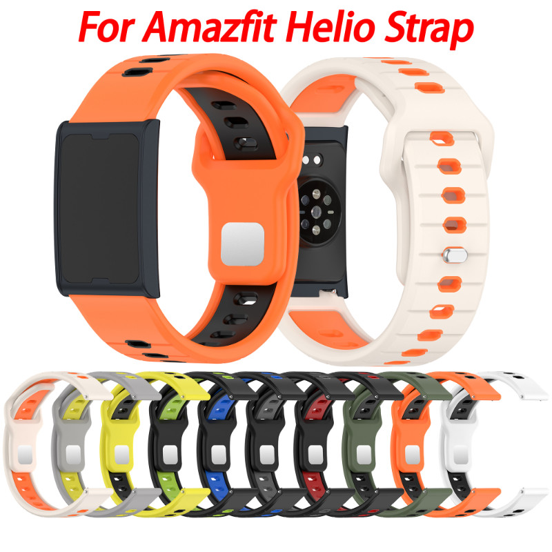 22 มม.ใหม่สองสีซิลิโคนสําหรับ Amazfit Helio สาย Bip 5 6 สมาร์ทดูกีฬาเปลี่ยนสายรัดข้อมือสําหรับ Amazfit Balance 2