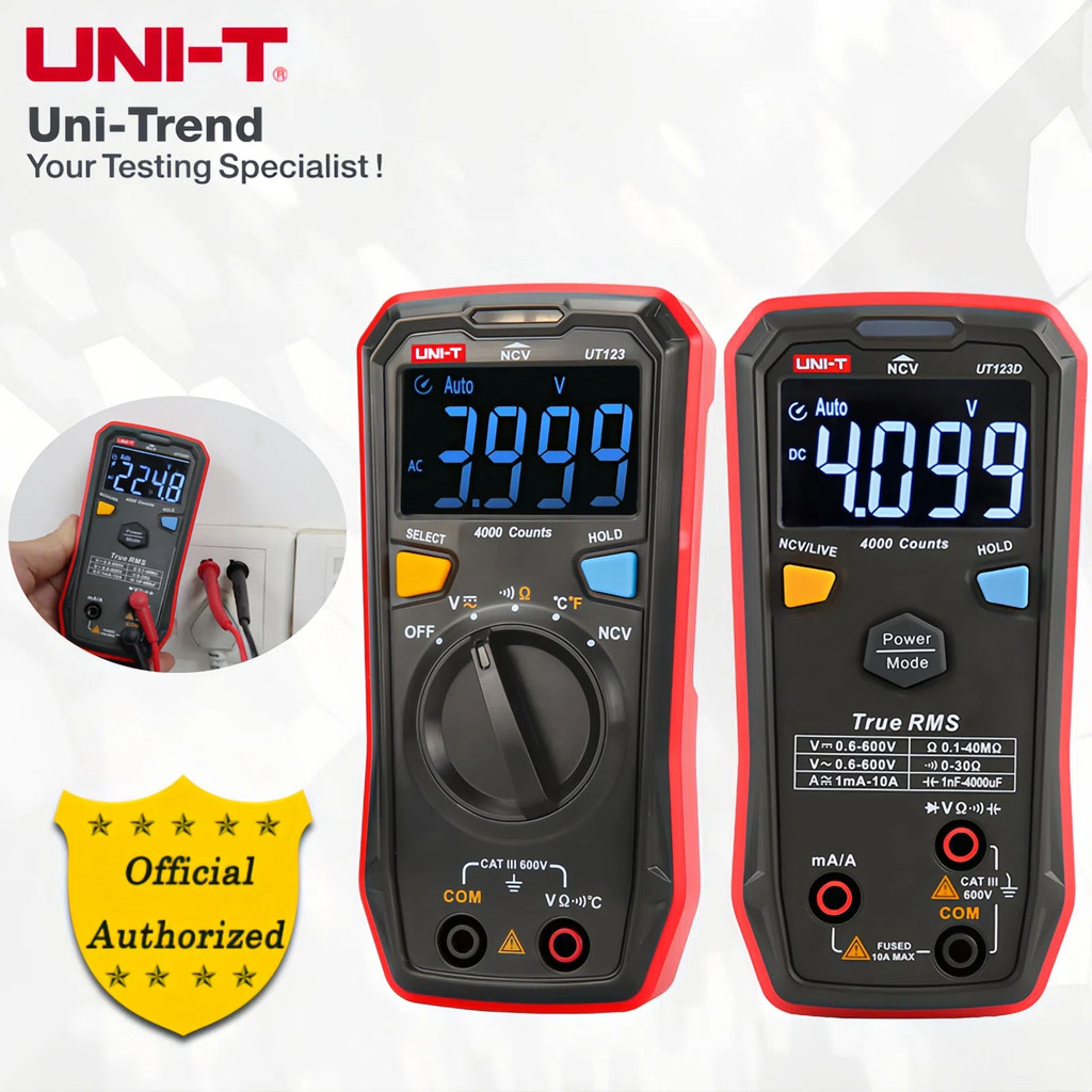 UNI-T UT123D UT123 Pocket Mini Home Digital Multimeter; การทดสอบความต้านทาน/การตรวจสอบ/หน้าจอ EBTN