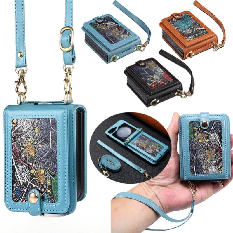 สําหรับ Samsung Galaxy Z Flip 7 FE 7 6 5 4 3 ZIP กระเป๋าสตางค์หนังหรูหรากันกระแทก