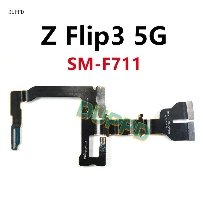บอร์ดหลักเมนบอร์ดเชื่อมต่อจอแสดงผล LCD MainBoard แกน Spin Flex สําหรับ Samsung Galaxy Z Flip3 F711 F
