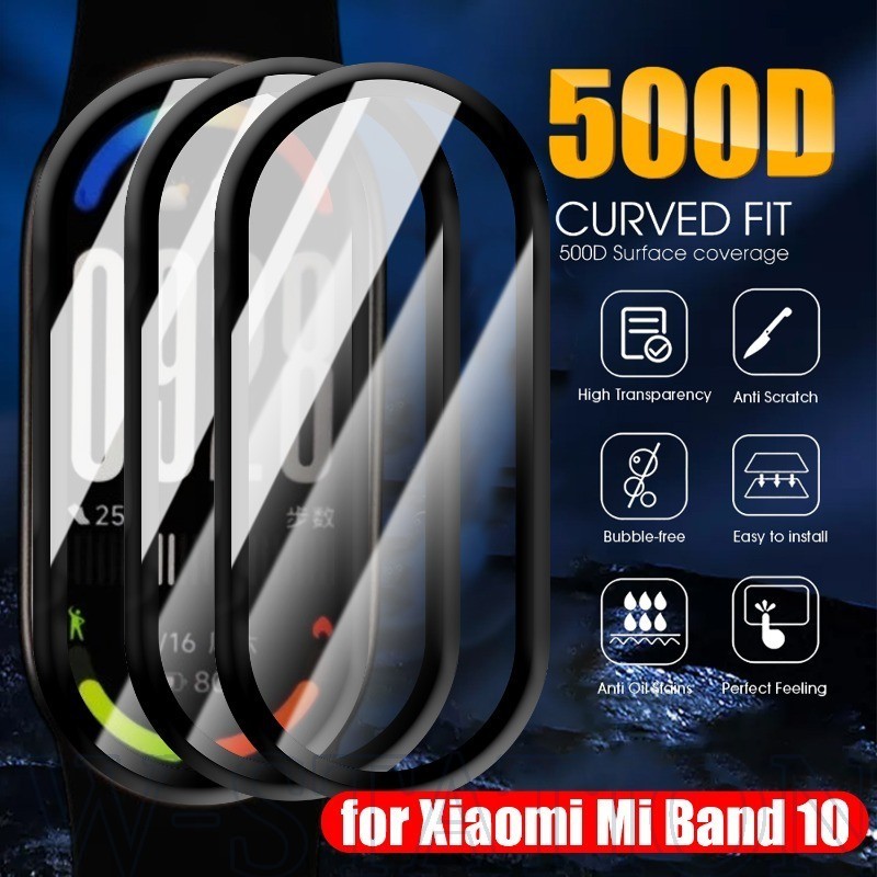 ฟิล์มกันรอยหน้าจอ 3D Full Coverage - ฟิล์มสมาร์ทวอทช์ป้องกันรอยขีดข่วน - สําหรับ Xiaomi Mi Band 10 - ฟิล์มป้องกัน HD - ไม่ใช่กระจก นุ่ม ป้องกันแสงสะท้อน