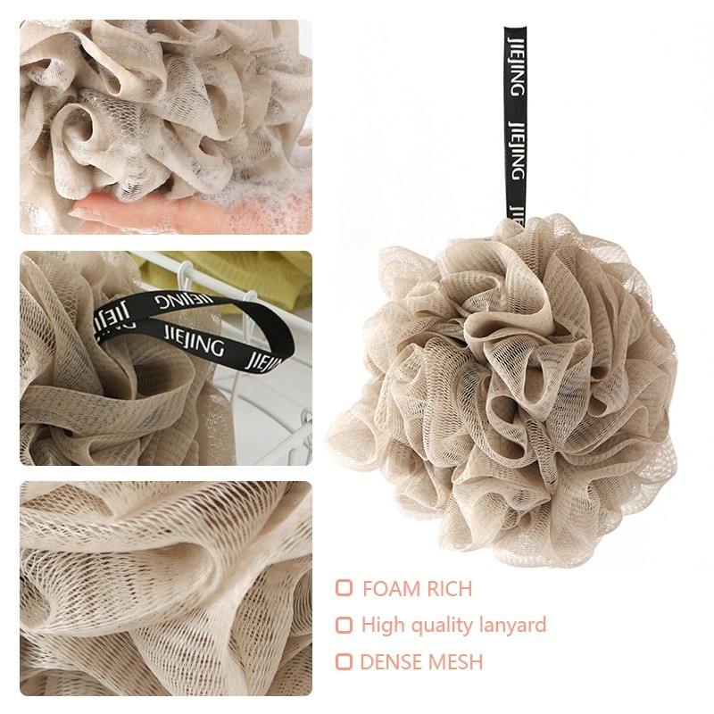1/2/5 ชิ้นพร้อมสต็อกอาบน้ําฟองน้ํา Loofahs ตาข่าย Pouf Shower Ball ฟองน้ําอาบน้ํา - รูปที่ 2