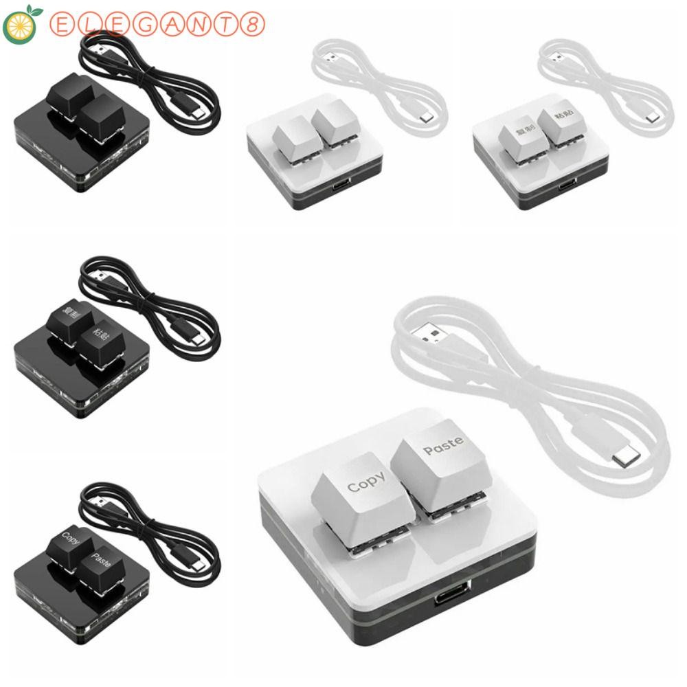 AELEGANT Copy Paste Keypad,อะคริลิคMini Custom Mini 2 Keyปุ่มกด,Hot Swap Keypad Type-Cอินเทอร์เฟซสวิตช์สีแดง 2 คีย์Mini Keypadเกม