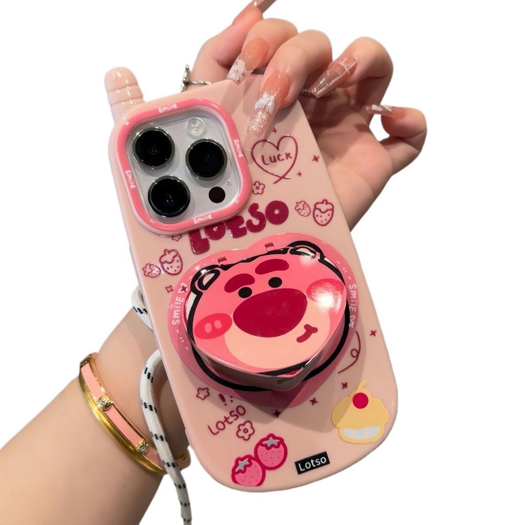 เหมาะสําหรับ iPhone 11, 15, 12, 13, 16, 14 Pro Max, 8 Plus, 7 Plus, X, XR, XS, Max 7, 8 Plus, SE เคสป้องกัน, กันรอยขีดข่วน, กันกระแทก, เคสป้องกันน้ําหนักเบา อะนิเมะพี่ใหญ่เคสโทรศัพท์สร้างสรรค์สวมกระจกและวงเล็บเคสป้องกันน่ารักเคสแข็งแฟชั่น ราคา ถูกที่สุด ดีลบีเคเค แกลเลอรีภาพที่ 5