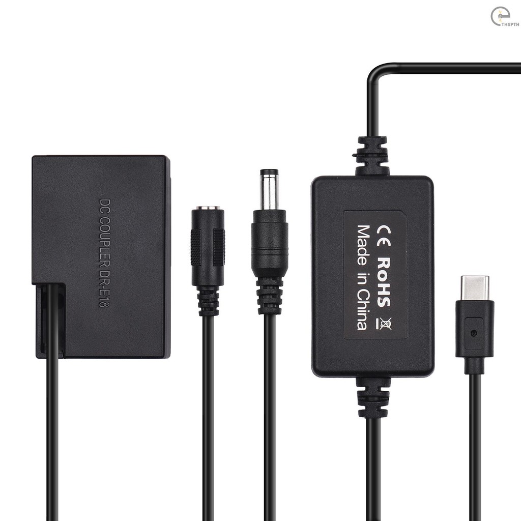 PD USB Type-C สาย DR-E18 Dummy แบตเตอรี่ DC Coupler LP-E17 สําหรับ Canon 750D 760D T6S 77D 800D 200D