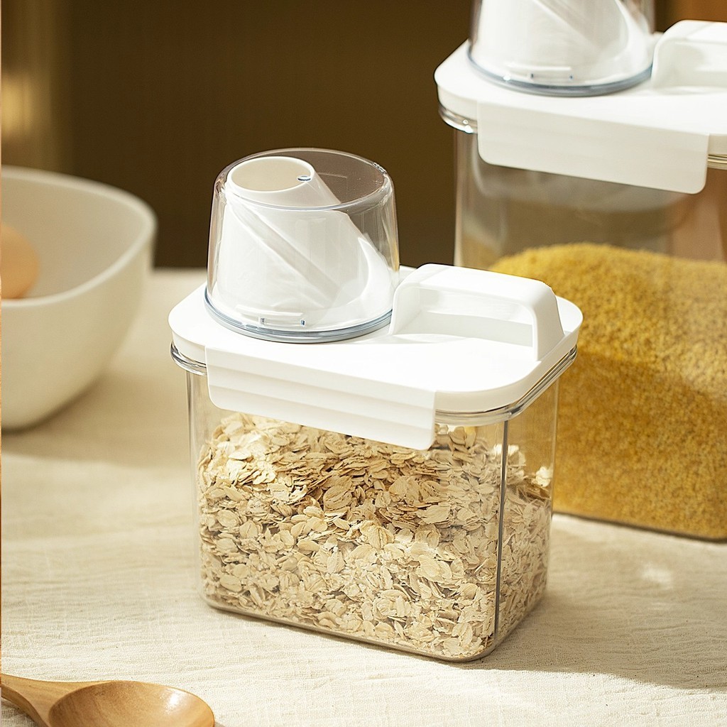 ถังเก็บธัญพืช เก็บอาหารแห้ง Food Storage กล่องเก็บธัญพืช เก็บเมล็ดพืช เก็บขนมขบเคี้ยว พร้อมถ้วยตวงและที่จับ - รูปที่ 6