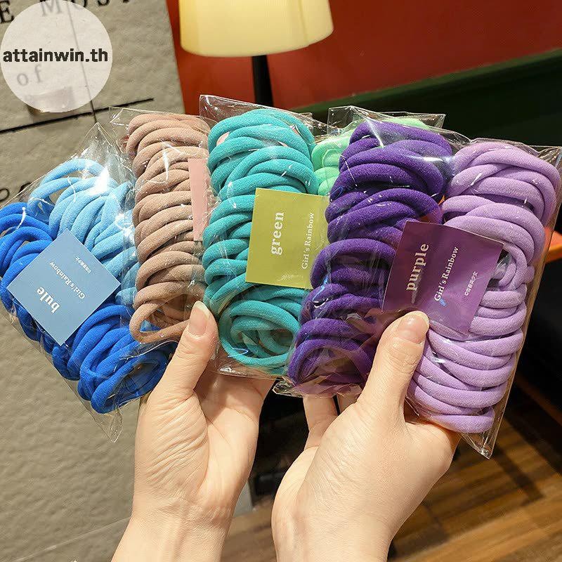 Attainwin ยางรัดผมscrunchies สีสันสดใส 50 ชิ้น/เซ็ต ของขวัญสำหรับเด็กผู้หญิง