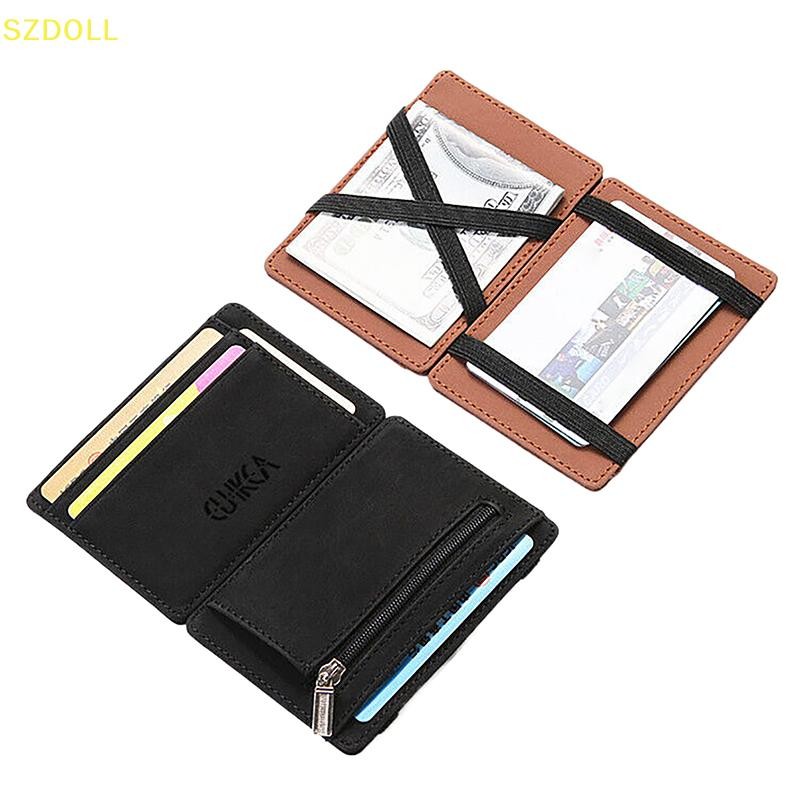 [cxSZDOLL] Flip Creative Mens Wallet Card Holder Mens Coin Purse Short Zipper Wallet Card Holder DOM