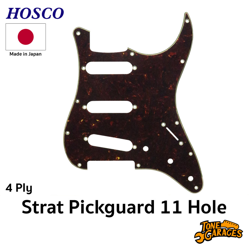 Hosco SC-T4PM Strat Pickguard Tortoise/Mint 4 Ply 11 Hole ปิ๊กการ์ด Made in Japan