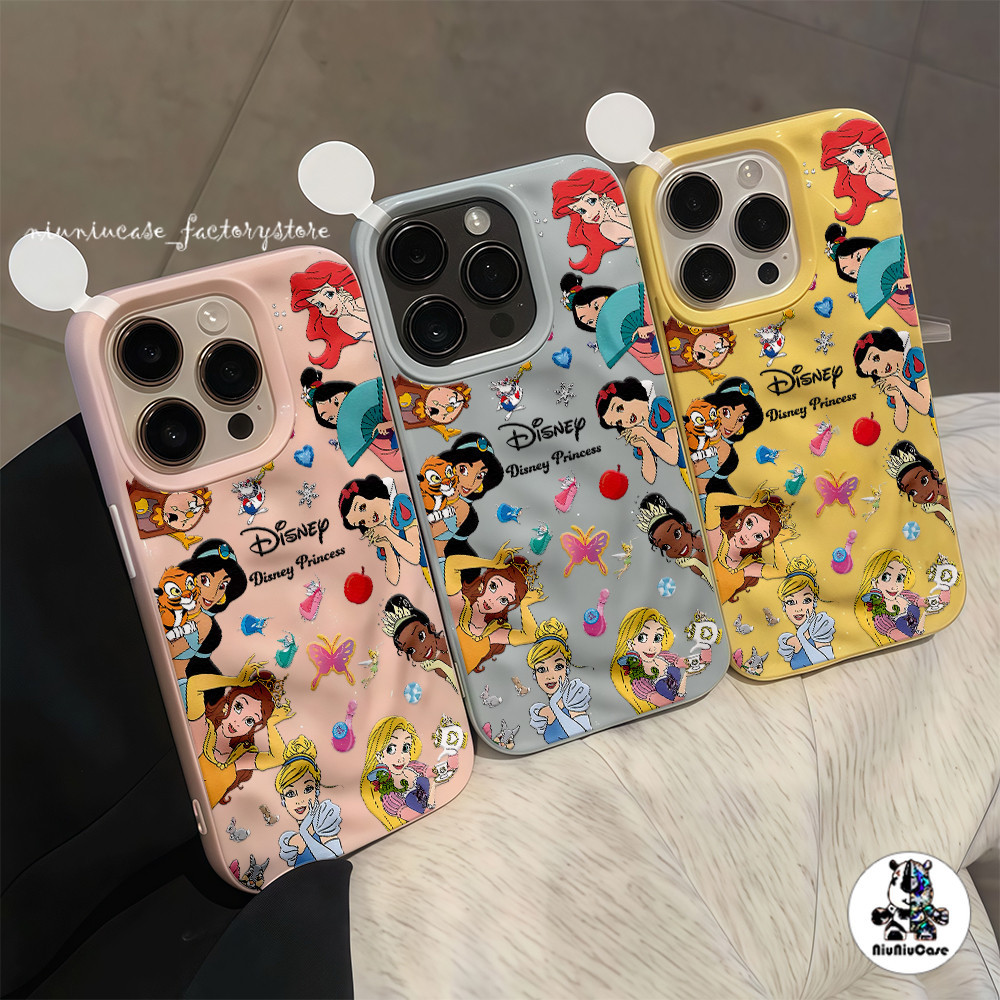 สําหรับ iPhone 16 15 14 13 12 11 Pro Max X XR XS Max 16 15 14 7 8 Plus เคสไอโฟน11 เจ้าหญิงน่ารัก ลายการ์ตูน เคสไอโฟนสวยๆ
