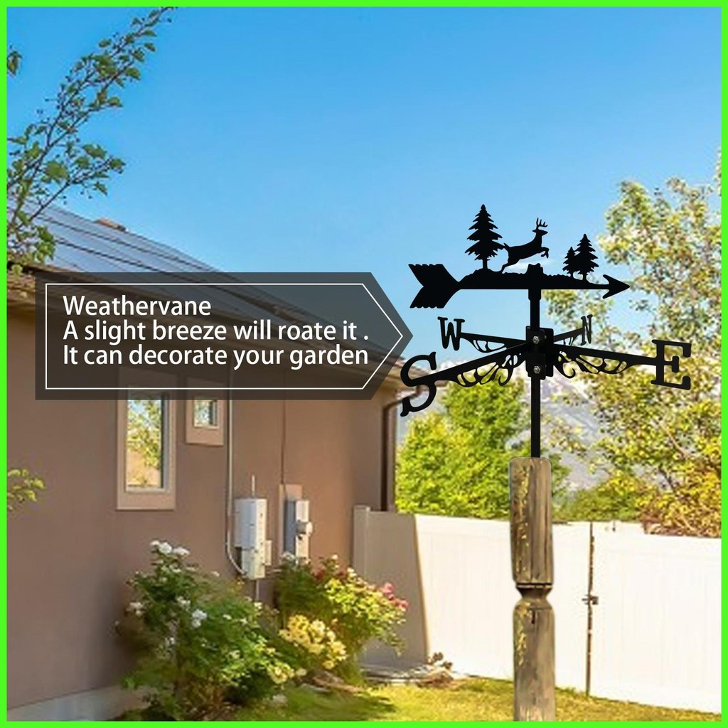 Weather Vane Creative Roof Weather Vane วิ่งกวางกวางโลหะสภาพอากาศ Vane 3D สัตว์โลหะสภาพอากาศ Vane Ro