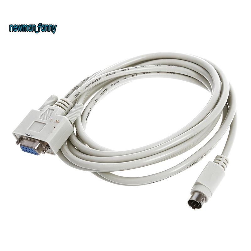 DB9P ถึง 8P Mini Din RS232 ดาวน์โหลดสายสีขาว 8.2 Ft สําหรับ PLC -EH