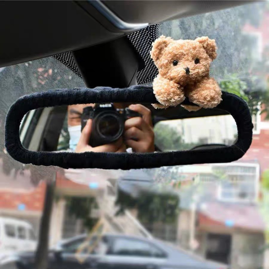 General Motors ฝาครอบกระจกมองหลังการ์ตูนตุ๊กตาตกแต่งรถสาวน่ารักอุปกรณ์ตกแต่งภายในรถยนต์