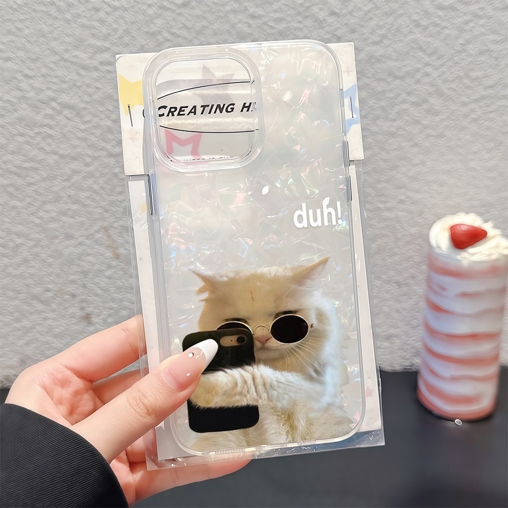 ✨ นี่ยม! ✨เคสพื้นหลังมันวาวเหมือนเปลือกหอย น่ารัก สําหรับIPhone16 14 13 12 11 6 7 8 plus Pro Promax X XR XSMAX BKWIMD071 - รูปที่ 2