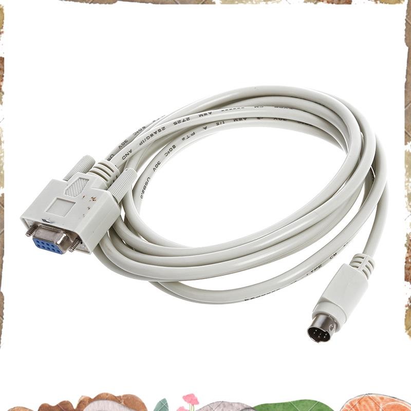DB9P ถึง 8P Mini Din RS232 ดาวน์โหลดสายสีขาว 8.2 Ft สําหรับ PLC -EH