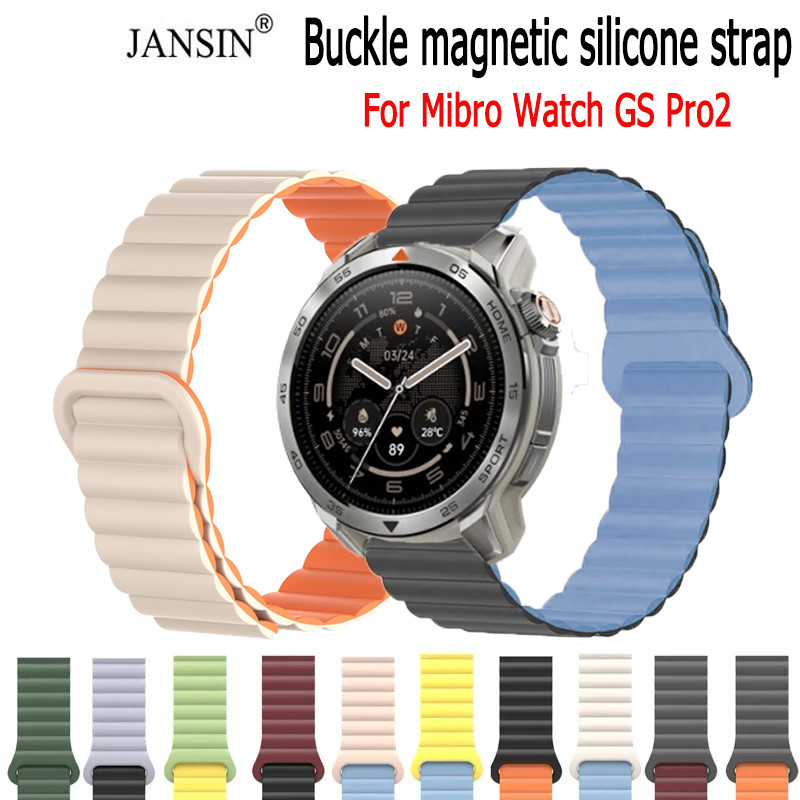 สายซิลิโคน สําหรับ Mibro Watch GS Pro2 สมาร์ทวอท์ชสร้อยข้อมือเปลี่ยนห่วงแม่เหล็กสําหรับ