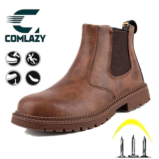 🔥พร้อมส่ง🔥รองเท้าเซฟตี้ พื้นเคฟลาร์ กันกระแทก กันแทง รองเท้า safety รองเท้าทำงาน safety shoes กันลื่นทนทาน หัวเหล็ก🔥