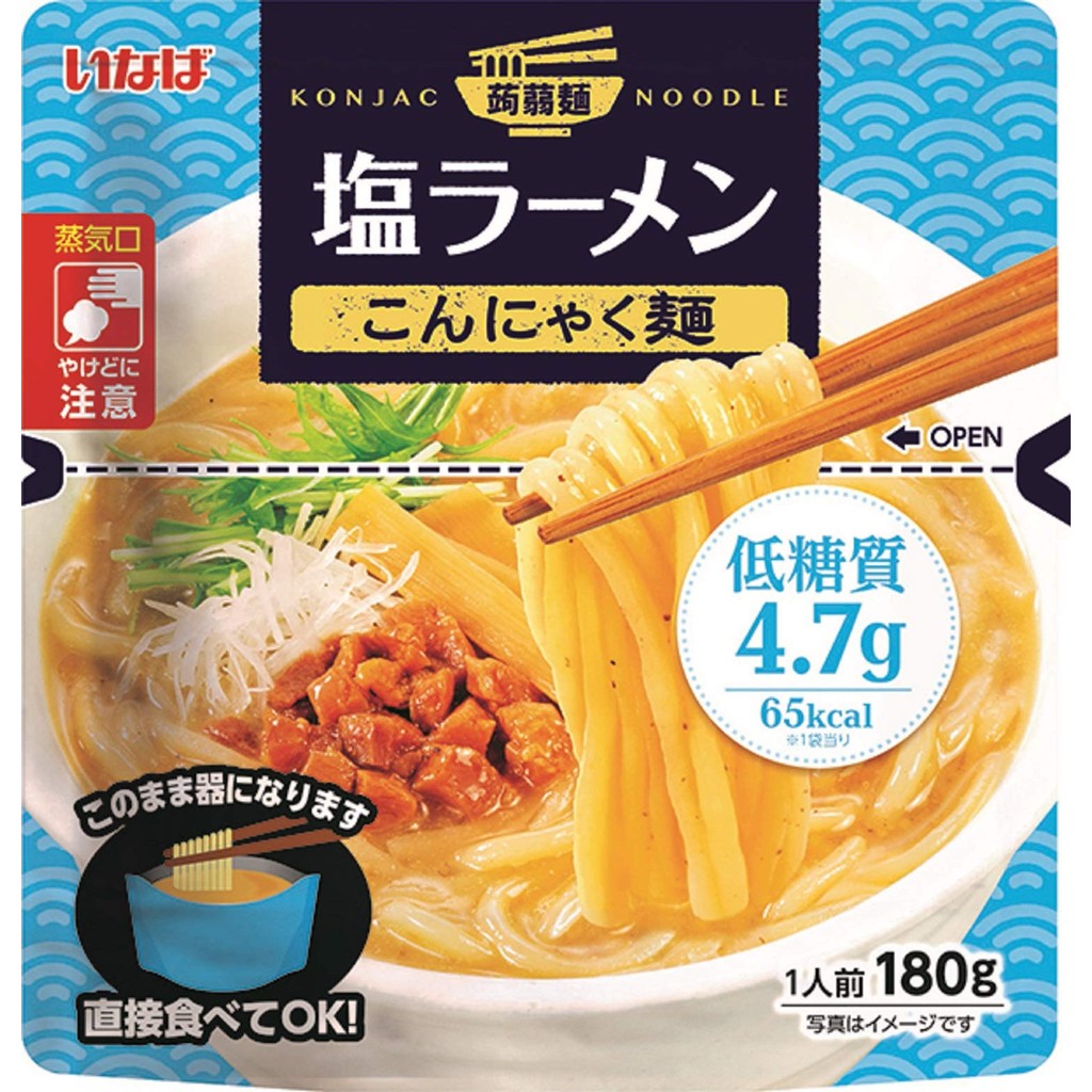 Low-carb Inaba Food Inaba Domestic Salt Ramen Konnyaku Noodles 180g x 6 Pack