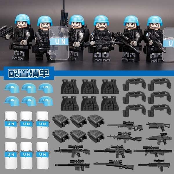 เลโก้ ลโก้ทหาร เลโก้บังคับจีน Weihe Force Police Riot Protection Force Soldier Minifigure ทหารฐานประ