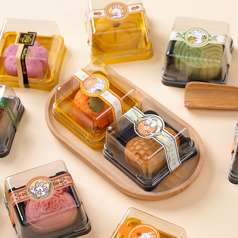 Premium Selection#2025Snow Skin Mooncake Packaging Box Square Base Tray Blister Box Salted Egg Yolk 