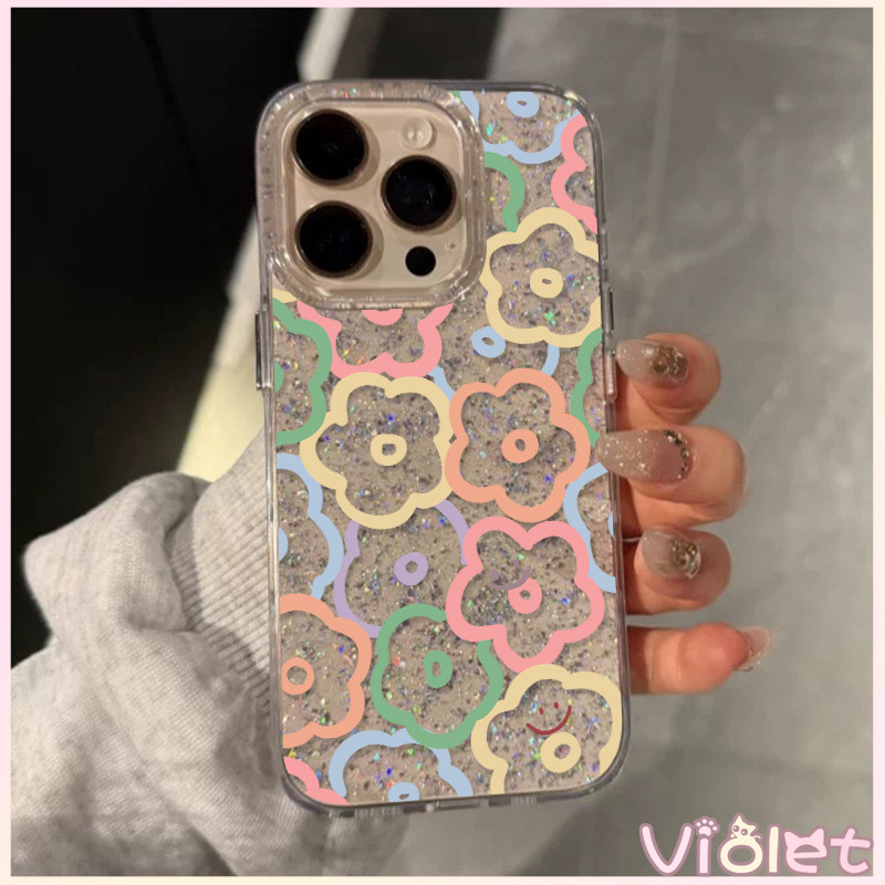Violet เคสไอโฟน เคสใสกากเพชร สำหรับ iPhone 11 16 pro max 13 12 14 15 promax 7 plus  เคสใสกันกระแทก วิจิตร Flash CryBaby ราคา ถูกที่สุด ดีลบีเคเค