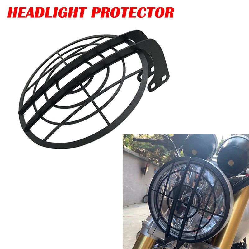 适用于宝马R Nine T拿铁 PURE R9T前大灯保护罩不锈钢防护罩配件