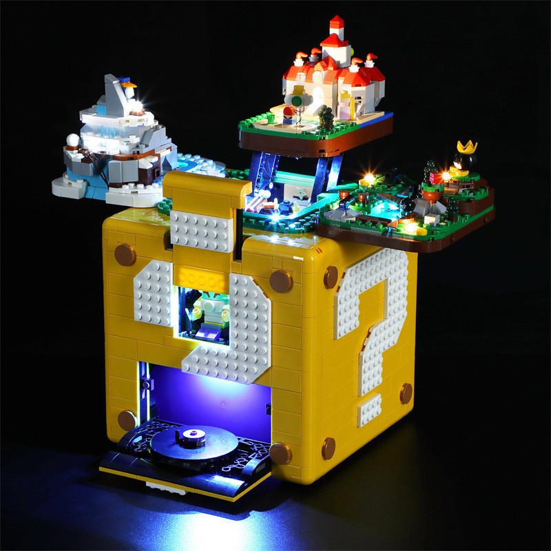 YEABRICKS ใช้งานร่วมกับ Lego 71395 Mario 64 คําถาม Mark อิฐไฟ LED Building Block ไฟ diy