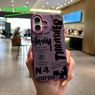 For เคสโทรศัพท์ OPPO A3 A3X A60 5G A9 A18 Stussy A38 A15 A15s A60 A35 A17 A17K A79 5G OPPOA57 4G A55 A77 A77S 4G