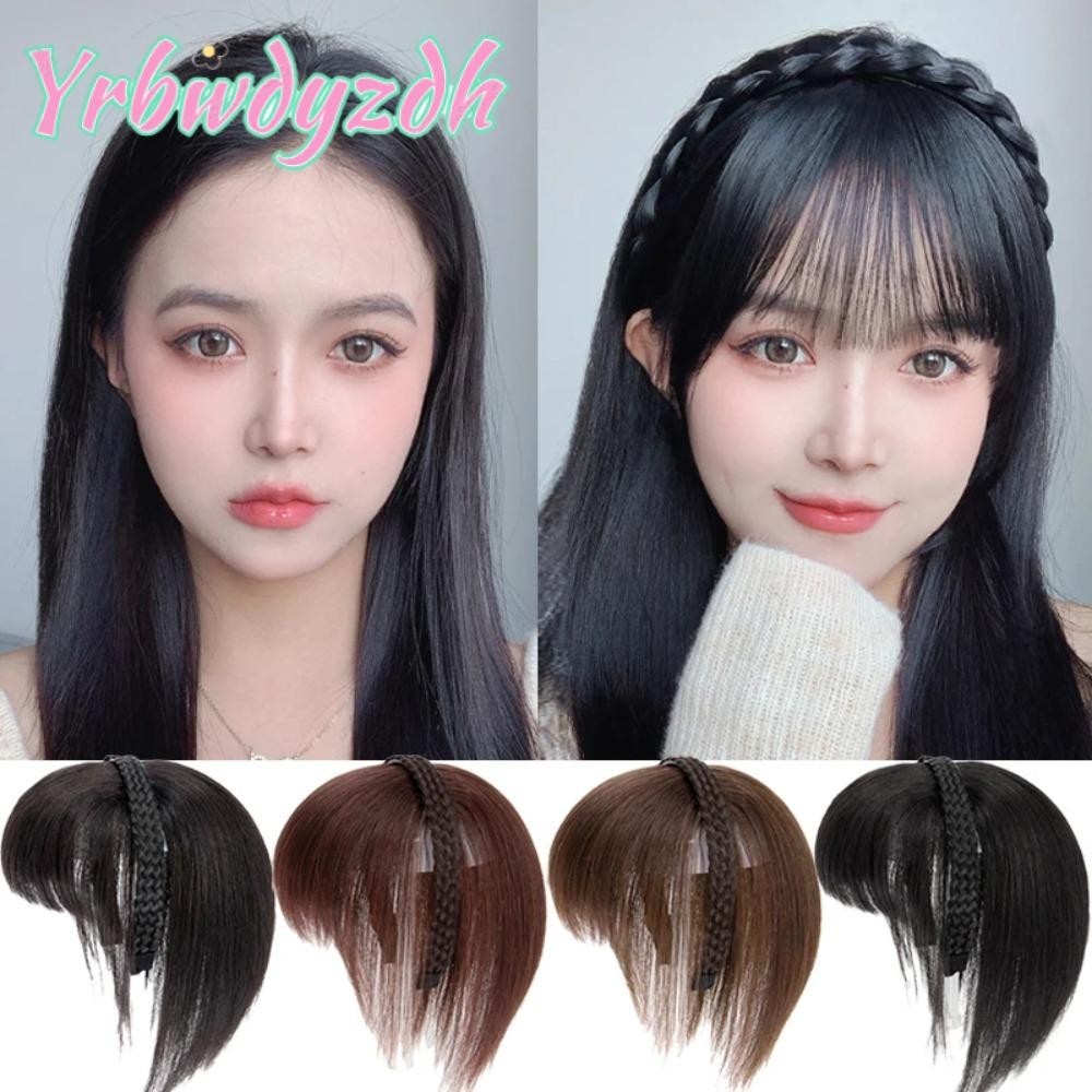 Yrbwdyzdh ที่คาดผมหน้าม้า, ห่วงผมหน้าม้าที่ปลอดภัยที่มองไม่เห็น, สังเคราะห์ 4 สี, กิ๊บติดผมธรรมชาติผู้หญิง