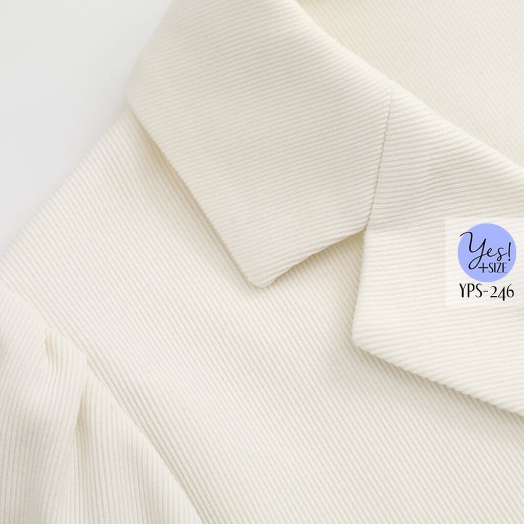 เสื้อยืดแขนสั้นสาวอวบ อก 38-50 นิ้ว เสื้อคอวีปกเล็ก เข้ารูป ปักหัวใจ สีดำ/เทาเข้ม/เขียว/ครีม YPS-246 - รูปที่ 4