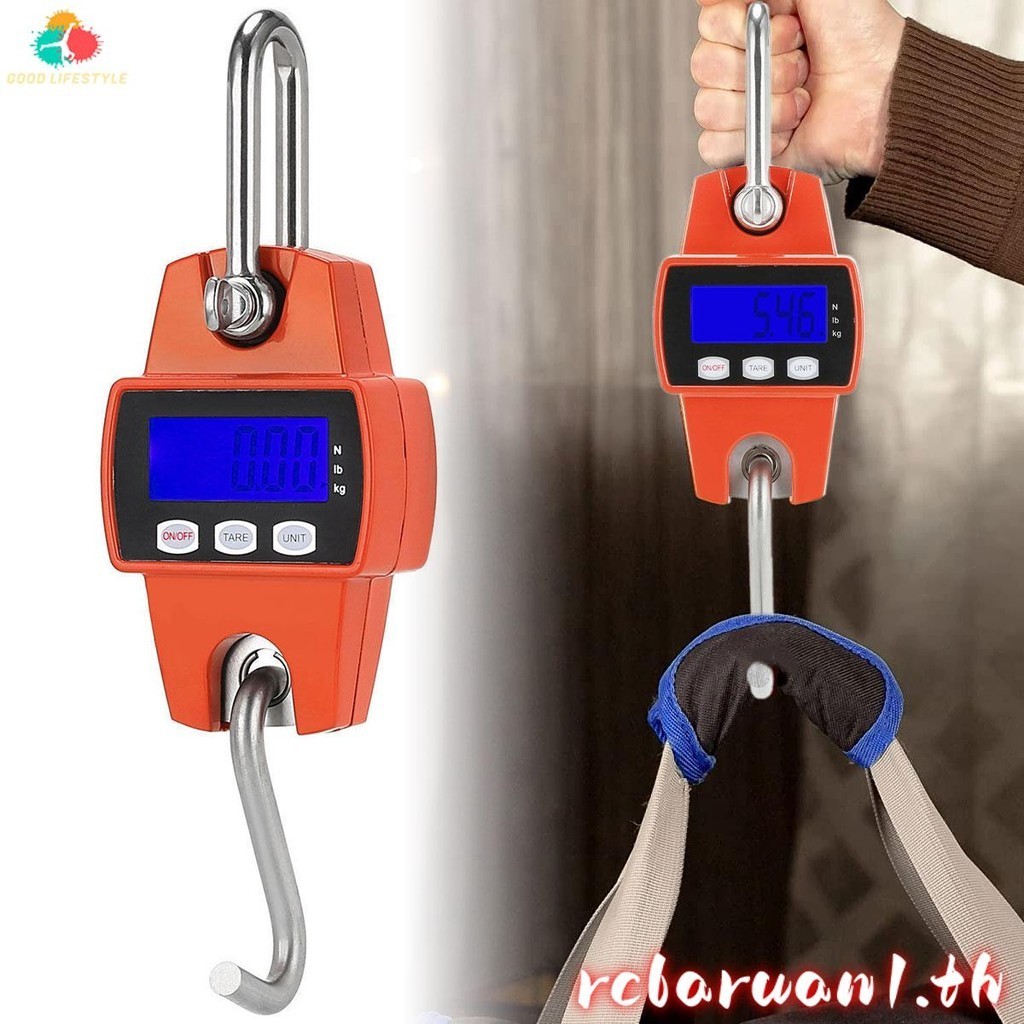 Mini Crane Scale Digital Crane Scale 500kg/0.1kg 20mm LCD Heavy Duty Hanging Hook Scale สําหรับฟาร์ม