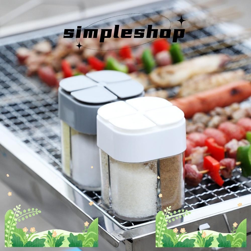 กล่องเครื่องปรุงรส SIMPLE, อุปกรณ์ครัวสี่ in One เครื่องจ่ายเครื่องเทศ, เครื่องจ่ายผงแบบพกพา เครื่องปั่นเกลือในครัวเรือน