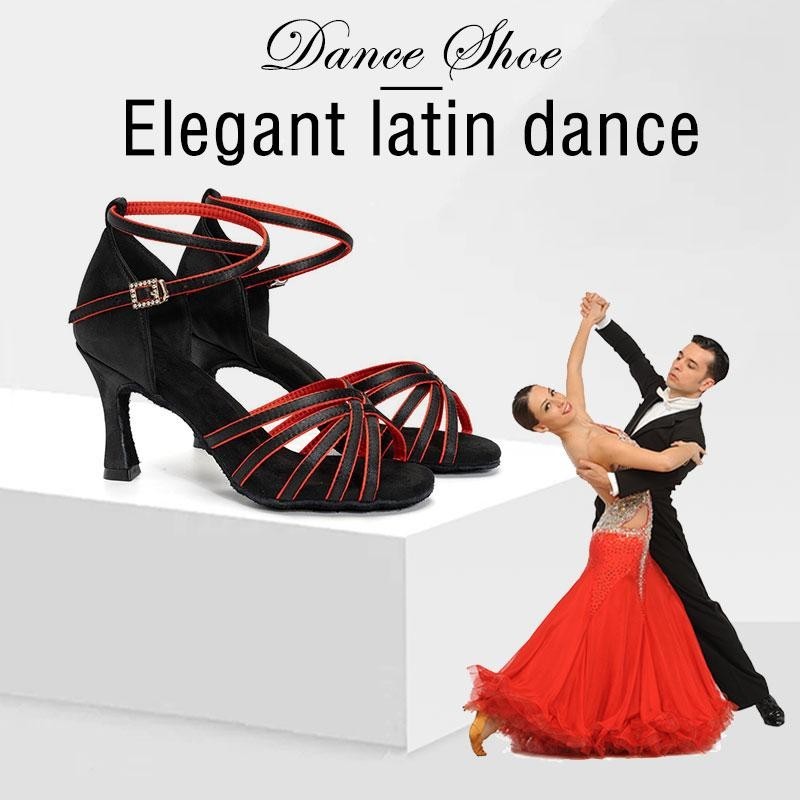 ผู้หญิง Tango Ballroom Latin Waltz Dance Girls Party รองเท้ารองเท้าส้นสูง 7 ซม.