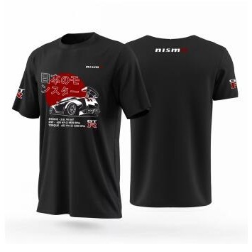 Nissan Gtr Nismo Edition เสื้อยืดเจอร์ซีย์ไมโครไฟเบอร์สีดํา ( แขนสั้น )