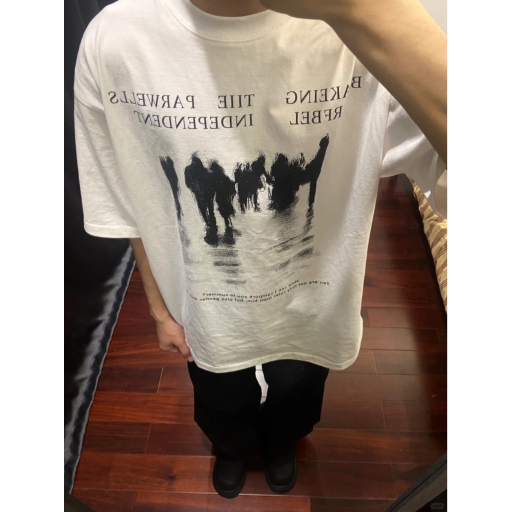 Beeyanbuy เสื้อยืด Unisex , เสื้อยืดแขนสั้นพิมพ์ลายภาพสไตล์สตรีทแฟชั่น #T1522