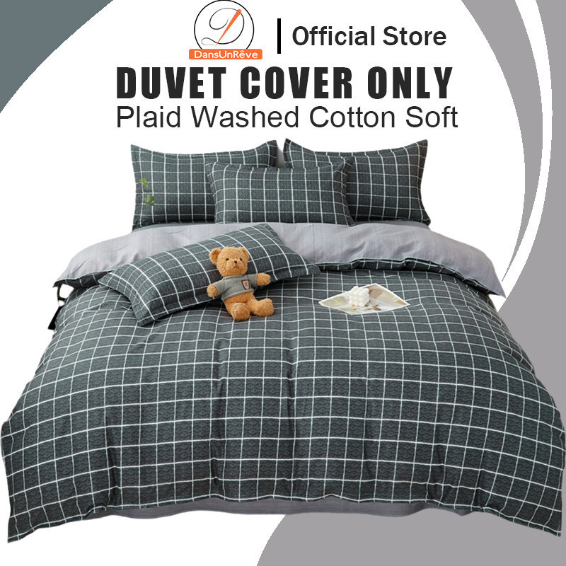 1ชิ้น ปลอกผ้านวม ไม่มีผ้านวม ลายสก๊อต ดอกไม้ Tulip 3ฟุต/5ฟุต/6ฟุต/6.5ฟุต duvet cover