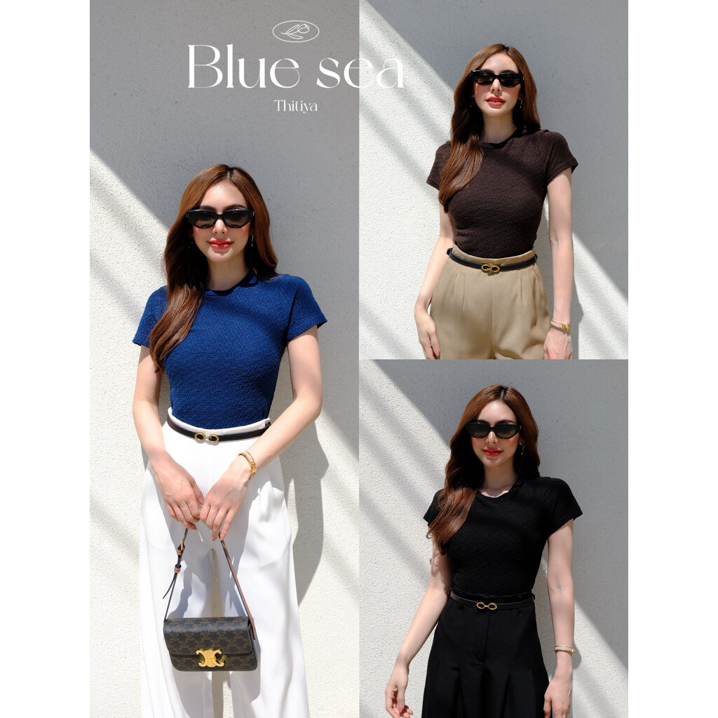 Blue sea Bodysuits - บอดี้สูทลายผ้าแบบใหม่ สวยมีกิมมิค เนื้อนิ่มความยืดหยุ่นสูง Thitiya