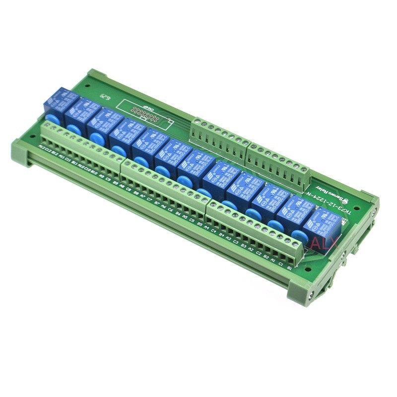 ✵12 Channels relay module DIN Rail Mount SRD-05VDC-SL-C SRD-12VDC-SL-C SRD-24VDC-SL-C 10A 5V 12V 24V