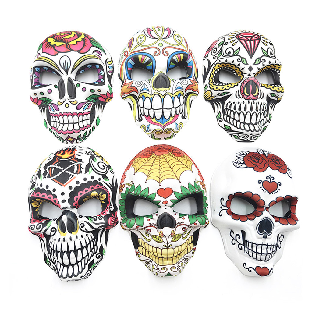 หน้ากาก Sugars Skulls หน้ากากเต็มตลกสําหรับปาร์ตี้สวมหน้ากาก